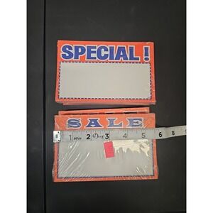 4 Sets of 100 Florescent Orange Retail Tags Each 3.5 x 5.5"